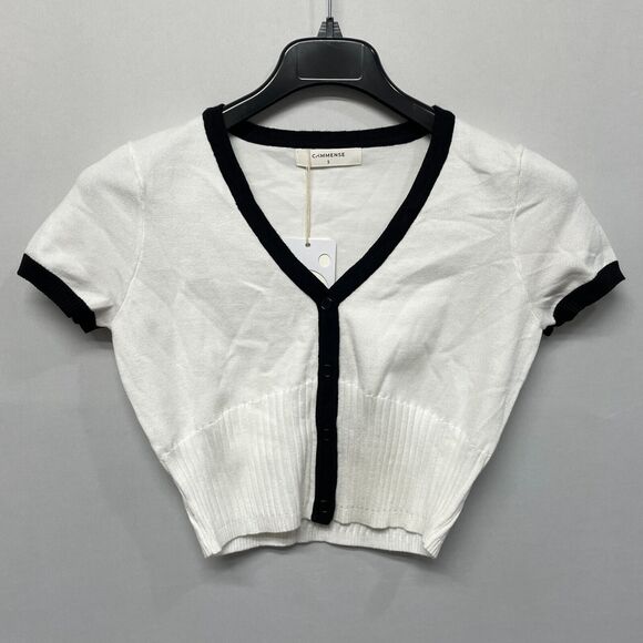 NWT Commense Women Short Sleeve Cardigan Sweater Knit Top Size Small M242 -27 - Picture 1 of 12